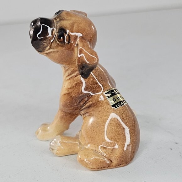 Vintage Hagen Renaker 1955 Duke Boxer Puppy Dog Figurine Partial Label - Picture 8 of 8